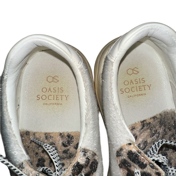Oasis Society Women's Leopard Print Sneakers - Orange, Black, White - Picture 4 of 5
